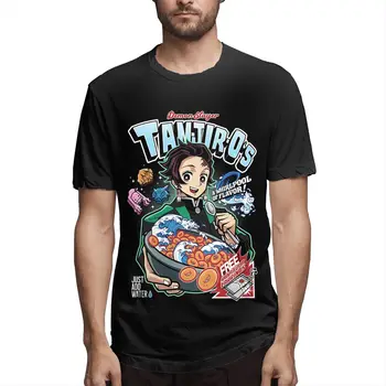 Мужские футболки с аниме Tanjir Os Demon Slayer, новинка, футболки с коротким рукавом и круглым воротником, одежда из чистого хлопка в подарок на день рождения