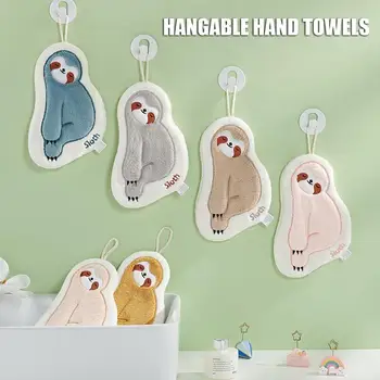 Настенные Детские полотенца для рук, креативные влагопоглощающие кухонные полотенца из микрофибры, Универсальное быстросохнущее полотенце-ленивец для ванной комнаты
