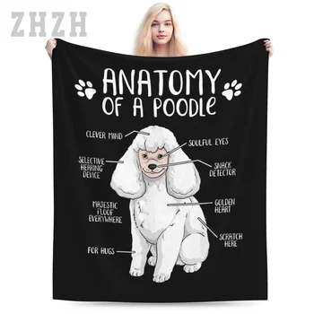 Одеяло Funny Anatomy Poodle Dog Poodle Lover Фланелевый Многофункциональный Чехол Для дивана для кемпинга на открытом воздухе Согревает