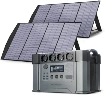 Портативный генератор Солнечной энергии мощностью 1500 Вт / 2000 Вт 2400 Вт (включая панель мощностью 400 Вт) для отключения электроэнергии, аварийной ситуации, RV