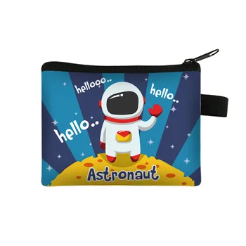 Портмоне с рисунком космонавтов в открытом космосе, женские кошельки, женские кошельки на молнии, детские карманные сумки для хранения, Рождественский подарок