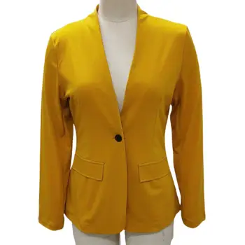 Приталенный Стильный Женский офисный пиджак С V-образным вырезом, Приталенный Осенне-зимний костюм, пальто для Бизнеса, Профессиональная одежда, Женский костюм, пальто