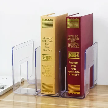 Прозрачная акриловая книжная полка с 3 сетками, Прозрачная Подставка для книг, Элегантные подставки для книг, Стеллаж для хранения книг, папка для книг для школьного офиса