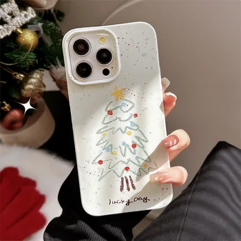 Рождественская елка ins счастливый чехол для телефона iphone 8 7 plus xsmax x xr 11 12 13 promax 14 15 pro max счастливая задняя крышка