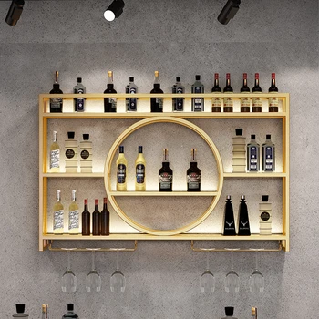 Роскошный винный шкаф, настенный витринный шкаф для гостиной, Золотой стеллаж для бутылок вина, мебель для бара Estante De Vino