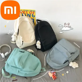 Рюкзак Xiaomi, Новый модный рюкзак, холщовый рюкзак, женский рюкзак 2023, Новый кампус, однотонный школьный рюкзак для отдыха девочек, школьный ранец для девочек