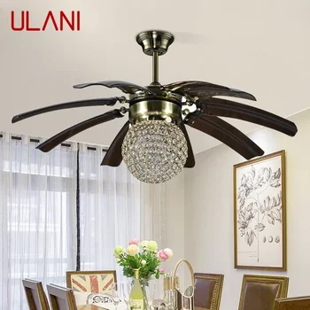 Светодиодный вентилятор ULANI Nordic, американский винтажный ресторан, гостиная, кабинет, потолочный вентилятор, дистанционный электрический вентилятор