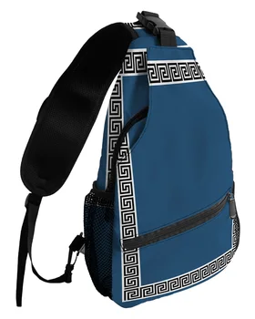 Синие нагрудные сумки с простым китайским рисунком для женщин, мужские водонепроницаемые сумки-мессенджеры, женская дорожная спортивная сумка через плечо на одно плечо