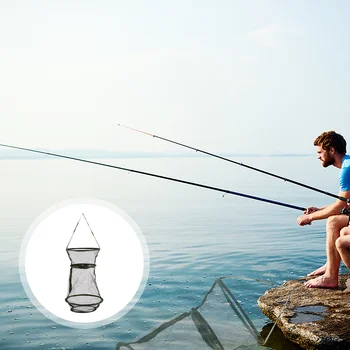 Складная сетка-ловушка для приманки, портативная рыболовная сачок для ловли креветок, клетка для креветок.