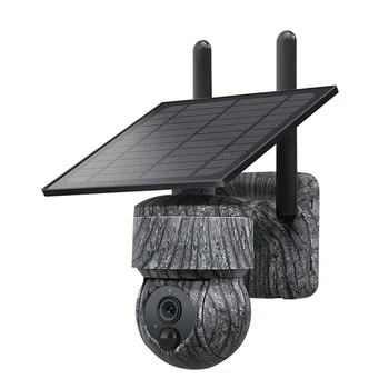 Солнечная PTZ-камера 5MP 4G SIM, уличные беспроводные IP-камеры WIFI с панелью солнечных батарей, камера видеонаблюдения с двусторонним звуком, простая установка