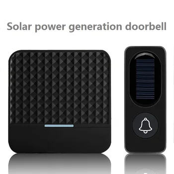 Солнечный Беспроводной дверной звонок для дома с низким энергопотреблением IP65, водонепроницаемый 300-метровый дверной звонок, Наружные дверные звонки, зарядка от солнечной энергии с подсветкой