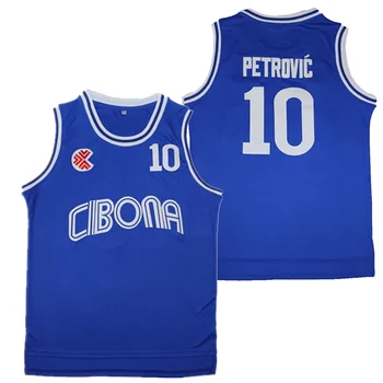 Спортивные баскетбольные майки CIBONA 10 PETROVIC Джерси с вышивкой, шитье спортивной одежды для активного отдыха, фильм о культуре хип-хопа, БУЛЕ
