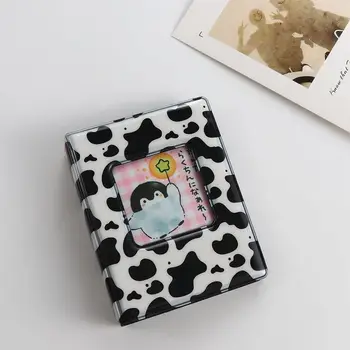 Сумка для визитных карточек, органайзер для открыток на 16 листов, двухсторонний 3-дюймовый Сбор Книг, фотоальбом, хранение карточек Idol в стиле коровы