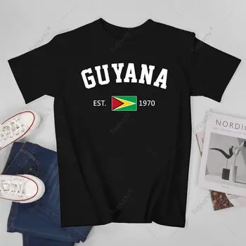 Унисекс Для мужчин, Гайана, 1970, День независимости, футболки, футболки для женщин, футболки для мальчиков из 100% хлопка.