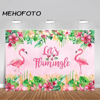 Фон для фотосъемки вечеринки с фламинго, летний тропический гавайский цветочный баннер для вечеринки с фламинго на день рождения, фоновая фотобудка для фотосъемки вечеринки с фламинго