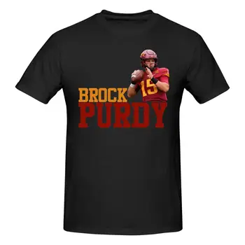 Футболка Brock Purdy Awesome Хлопковая Мужская рубашка с коротким рукавом Crewneck на заказ