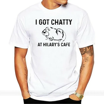 Футболка Fleabag I Got Chatty at Hilary s Cafe Guinea Pig Cafe-01 Белая футболка По низкой цене С круглым вырезом Для мужчин, Футболки