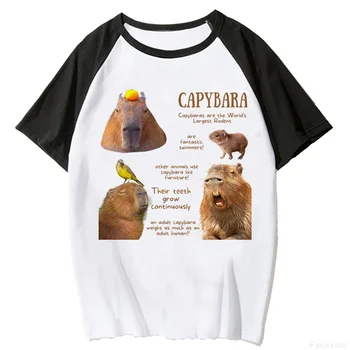футболки capybara одежда женская 2022 y2k белая футболка с принтом эстетичные футболки винтажные