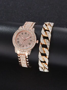 Часы для женщин, Бестселлеры 2023 года, роскошные часы люксового бренда Reloj Mujer, набор браслетов со стальным ремешком с бриллиантами