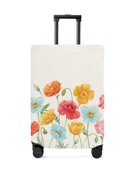 Чехол для багажа с акварельным цветком мака, эластичный чехол для защиты чемодана, чехол для пыли для багажа, чехол для дорожного чемодана 18-32 дюймов