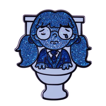 Эмалевая булавка Sad Toilet Ghost Girl