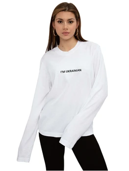 Я украинец, футболка унисекс базового цвета с длинным рукавом, осенняя хлопковая мужская футболка с круглым вырезом, женская футболка из бутика